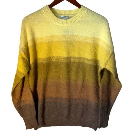 Yellow Brown Combo Sunset Cruise Oversize Ombre Sweater, Small. NWT. Soft and Fu - Picture 8 of 16